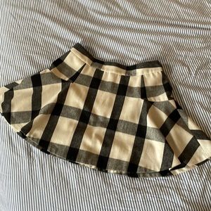 Banana Republic | Black and Cream Plaid Skater Skirt